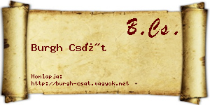Burgh Csát névjegykártya